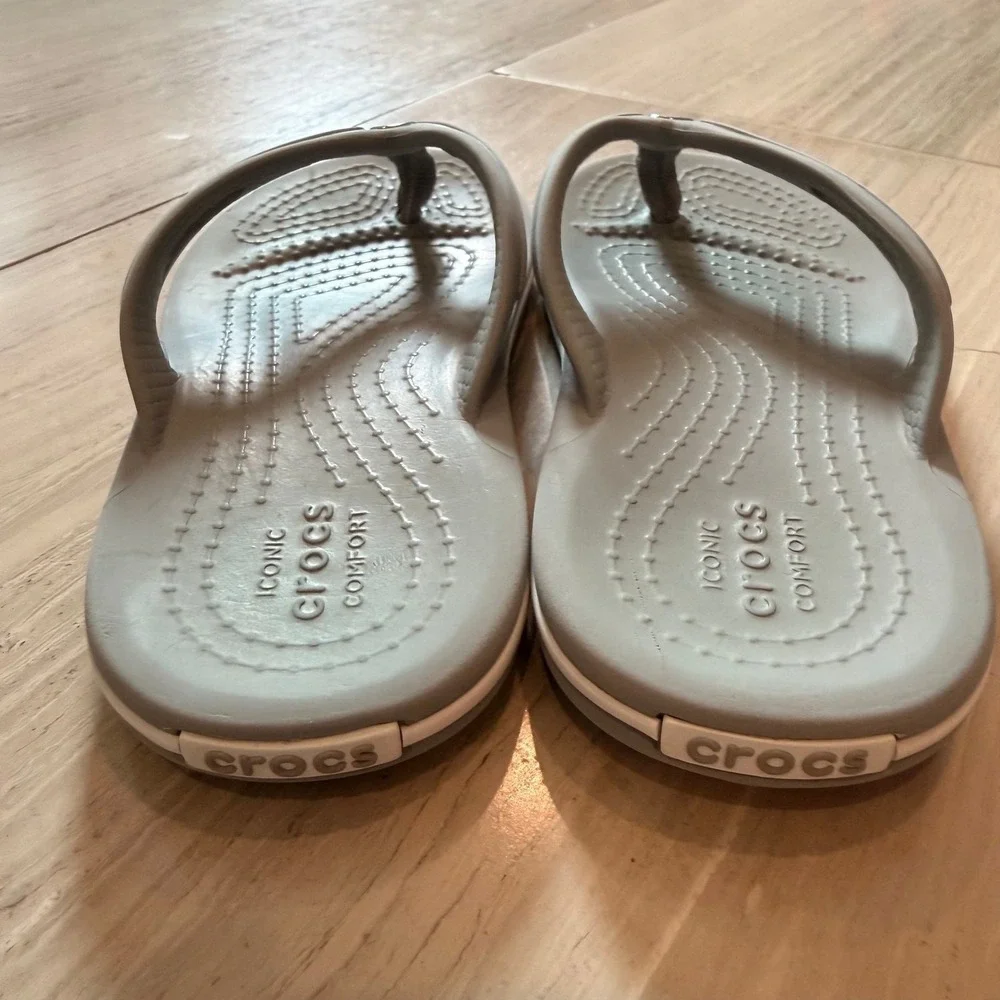 Crocs Unisex Crocband Flip Flop Sandals Lightweight Trip Water Summer Gray C10